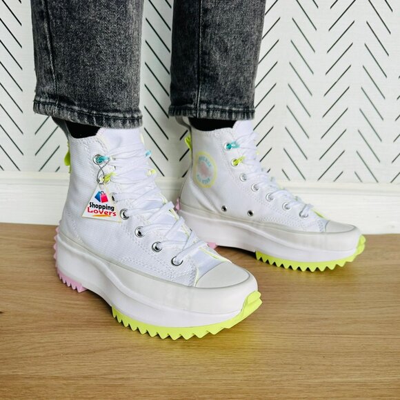⭐Converse Run Star Hike Platform 10.5 Womens Shoes Sneakers White Green A09836C⭐ - Picture 9 of 13